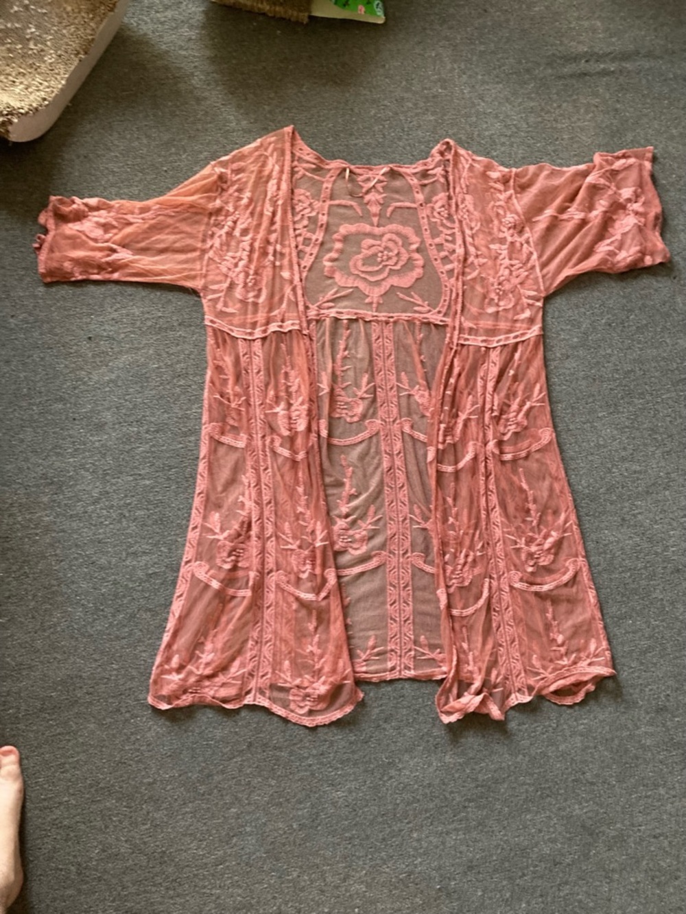Dusty Rose Lace Cardigan